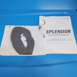 Splendor 1999 Gregg Araki Set Used Film Script Kathleen Robertson Matt Keeslar